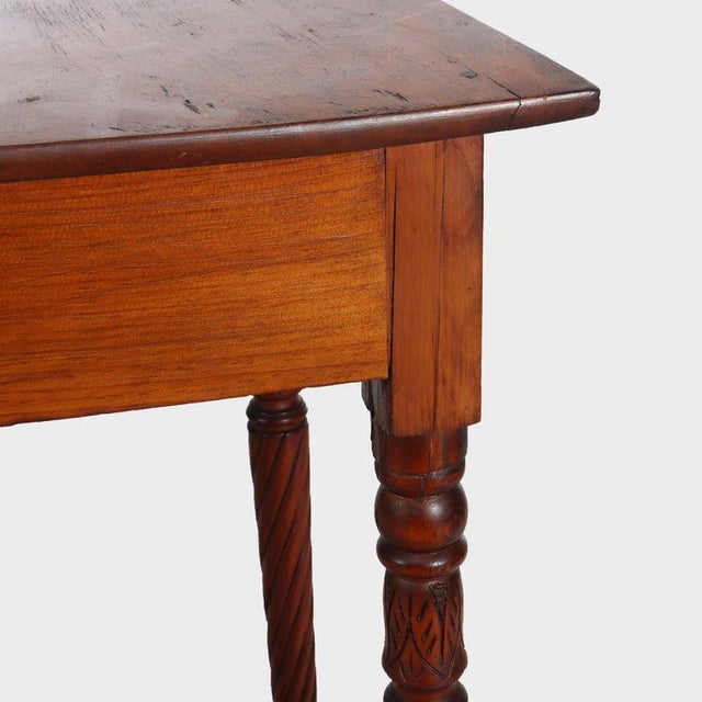 Antique Sheraton Mahogany & Birds Eye Maple Side Stand With Rope-Twist Legs For Sale - Image 12 of 15