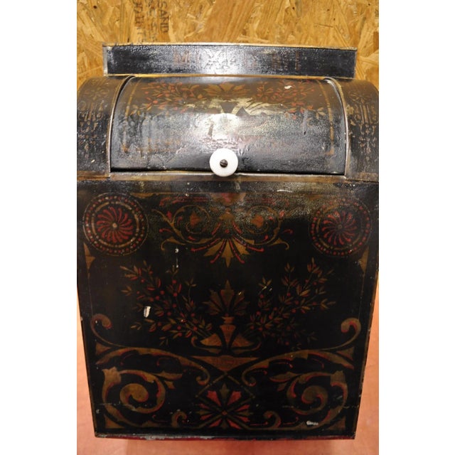 Antique Morgan & Cornell NY 1890 Tin Rolltop Tea Hopper Store Spice Bin Display. Circa Late 19th Century. Measurements:...