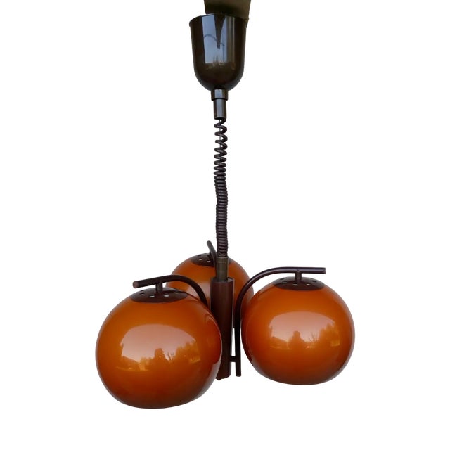 Vintage Red Chandelier, 1980s For Sale