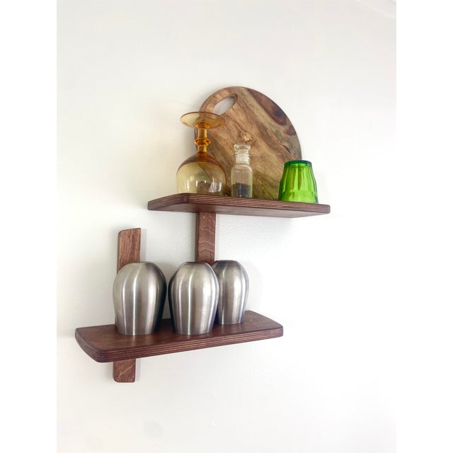Wood Midcentury Modern Floating Shelf by Bandit & Co For Sale - Image 7 of 10