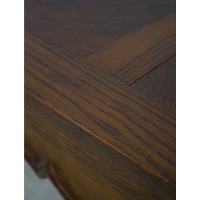 Vintage Parquetry French Provincial Oak Dining Table & 6 Chairs For Sale - Image 4 of 18