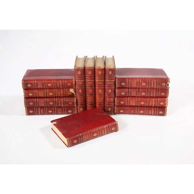 Collection Leather Bound Library Book Set Thirteen For Sale - Image 4 of 9
