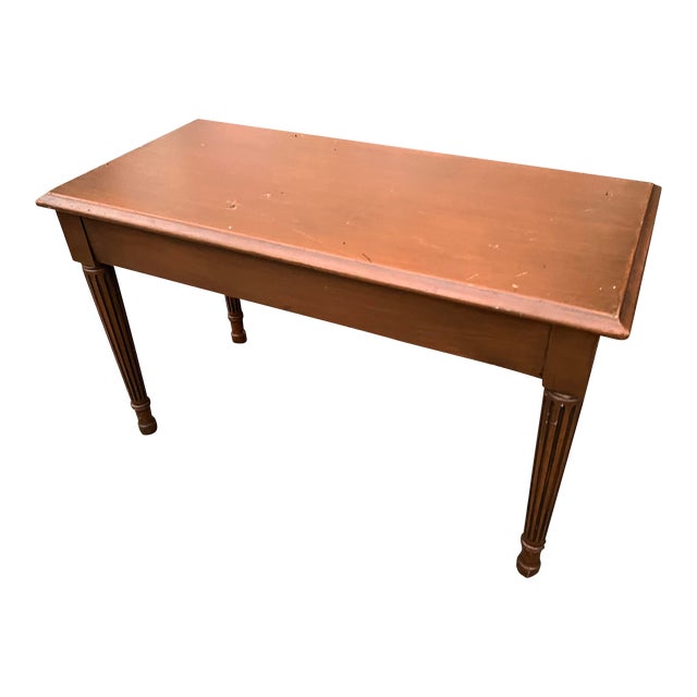 1970s Petite Bench With Neoclassical Fluted Legs For Sale