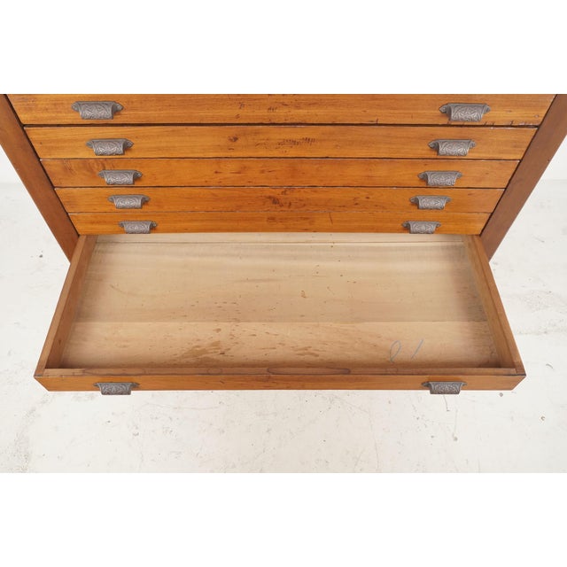 Antique Victorian Ten Drawer Flat File Cabinet For Sale - Image 4 of 9