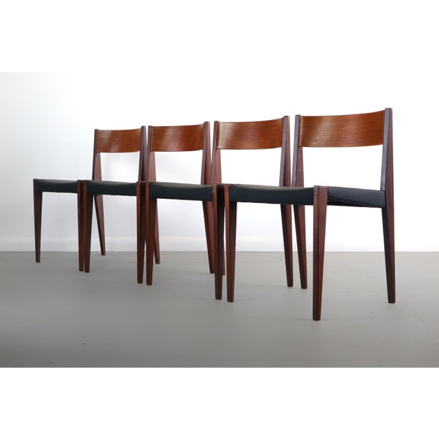 Brown SET OF 4 Cado "PIA' Danish Modern Dining Chairs in Black For Sale - Image 8 of 8