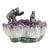 Late 20th Century Mama Bear and 2 Cubs Figurines on Natural Amethyst Quartz Geode Stone For Sale