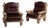 1970s Brutalist Brown Wood Pair of Club Chairs For Sale