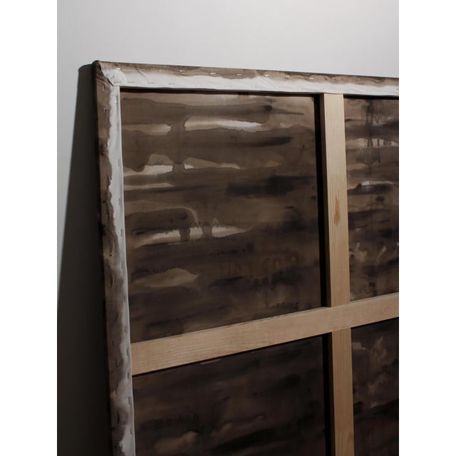 Textile Karina Savonenko, Horizontal Organic Lines in Brown, 2026, Cotton & Acrylic & Pine, Framed For Sale - Image 7 of 9