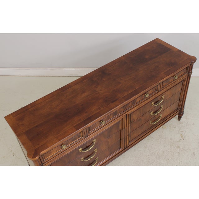 Henredon Villa Borghese 9 Drawer Walnut Dresser For Sale - Image 9 of 17