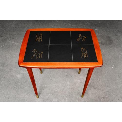 Mid-Century Modern Tile Table in Beech For Sale - Image 14 of 15