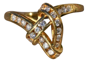 The Firnline: Ladies 14K Gold and Diamond Script Ring