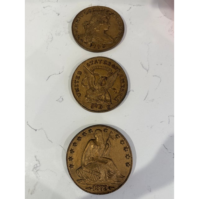 Ornamental & Decorative Materials Historical United States Coins Reproduction For Sale - Image 7 of 7