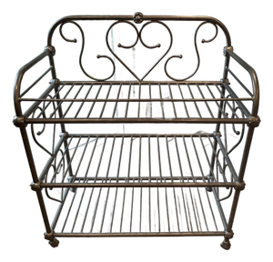 Vintage Abc Home Wrought Iron Bakers Rack 3 Tier Scroll Etagere Plant Stand Shelf, Attributed