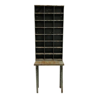 Mid 20th Century Industrial Metal Mail Sorter For Sale