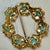 Metal 3 Carat Sleeping Beauty Turquoise Circular Pin in 18 Kt Yellow Gold , Estate For Sale - Image 7 of 8