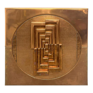 Modernist Abstract Copper Relief Wall Sculpture