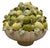 Pair of Vintage Italian Majolica Ceramic Lemon Pyramids in Scalloped Footed Bowls For Sale - Image 4 of 12