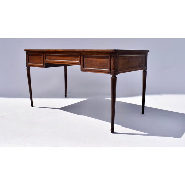 Louis XVI Style Leather Writing Desk by Cassard Et Cie, Paris, 1920s For Sale - Image 11 of 13