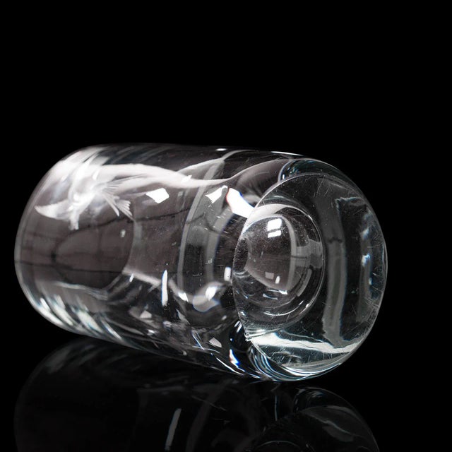 1960s Vintage Swedish Decorative Art Glass Flower Vase For Sale - Image 9 of 13