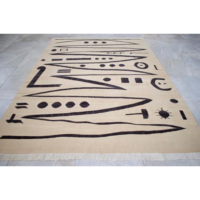 Paul Klee - Heroic Strokes of the Bow - Inspired Silk Hand Woven Area - Wall Rug 4′10″ × 6′7″ For Sale - Image 15 of 18