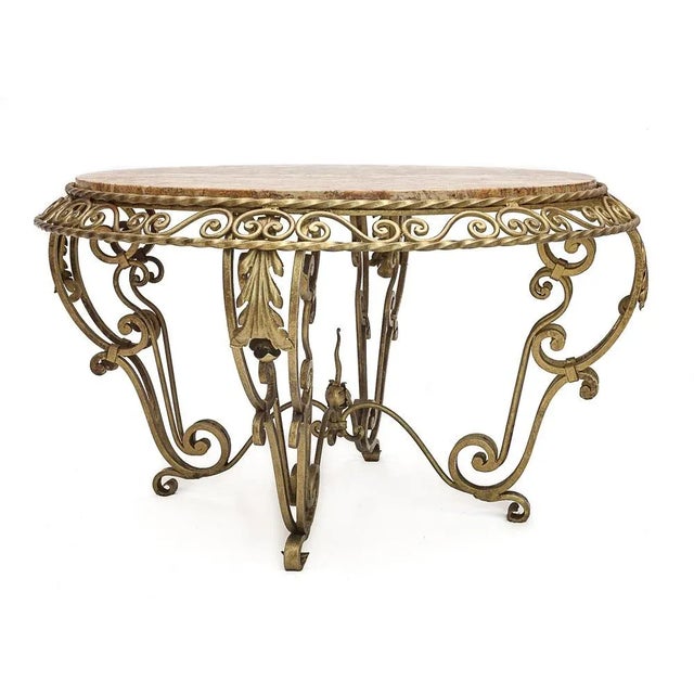 Round Coffee Table by Raymond Subes, 1950s For Sale - Image 4 of 8