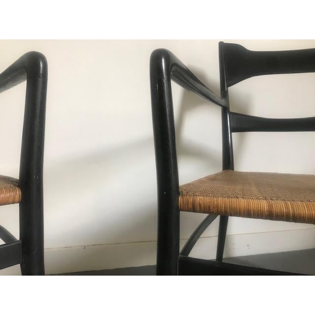 Gio Ponti 1960s Vintage Italian Gio Ponti's Manufacturing Company's Chairs- a Pair For Sale - Image 4 of 7
