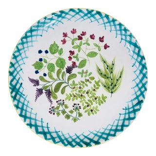 Italian Botanical Print Platter For Sale