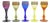 Art Deco Chalices by Ludwig Moser for Karlovy Vary, Former Czechoslovakia, 1920, Set of 5 For Sale