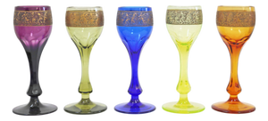 Art Deco Chalices by Ludwig Moser for Karlovy Vary, Former Czechoslovakia, 1920, Set of 5