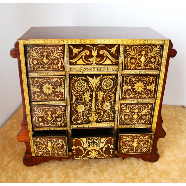 18th Century Baroque Inlaid Coin Cabinet For Sale - Image 13 of 18