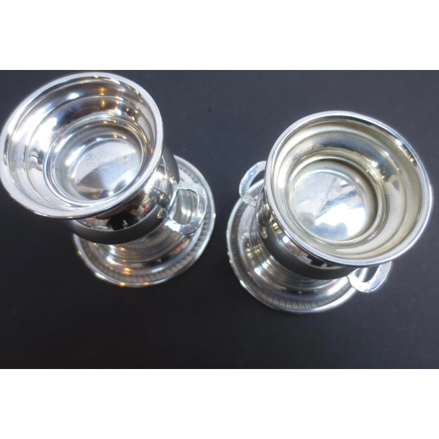Neoclassical Sterling Silver Classic Urn ToothPick Holders-Pair of 2 --3.75 Dwt. For Sale - Image 3 of 4