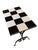 A Mid-Century Modern rectangular black and white ceramic mosaic tile end, side, or drinks table, circa mid-20th century....