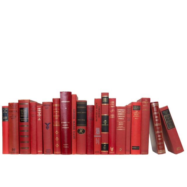 Mid-Century Modern Decorative Books - Vintage Orchard Books - Red Books By The Foot For Sale - Image 3 of 3