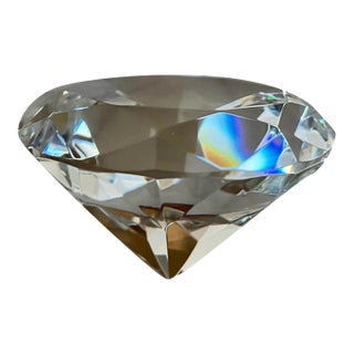 1980’s Diamond Crystal-Glass Paperweight For Sale