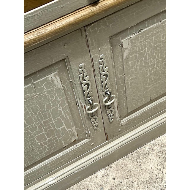 Vintage Distressed Wood and Glass Tall Cabinet For Sale - Image 11 of 14