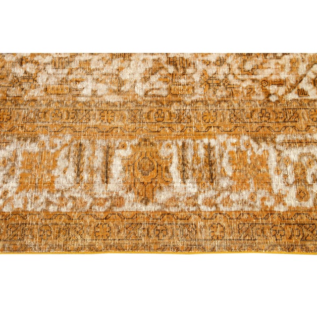 1960s 1960s Allover Handmade Vintage Overdyed Wool Rug in Orange and Beige Color For Sale - Image 5 of 7