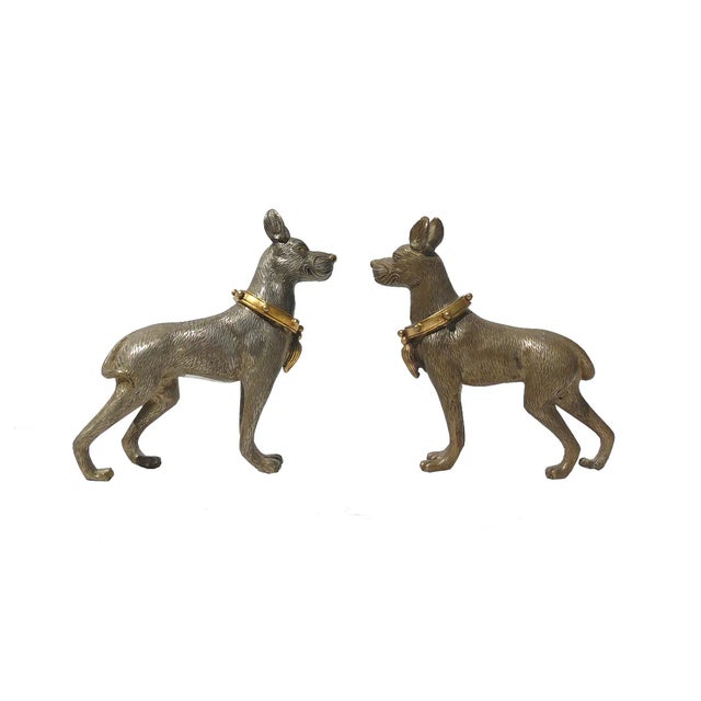 Metal Mini Table Top Dogs Figure - Pair For Sale - Image 4 of 5