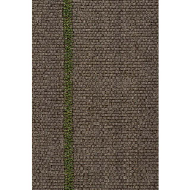 Rug & Kilim’s Contemporary Kilim in Gray With Green and Beige-Brown Accents For Sale In New York - Image 6 of 8