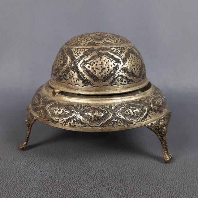 Vintage Indonesian Silver Metal Caviar Server, 1950s For Sale - Image 3 of 17