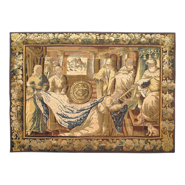 Antique 18th Century Flemish Biblical Tapestry For Sale