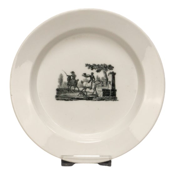 Smal Black Porcelain Plate from KPM Berlin, 18th Century For Sale