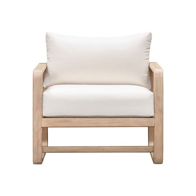 Boho Chic Palata Cream Performance Fabric Outdoor Chair For Sale - Image 3 of 9