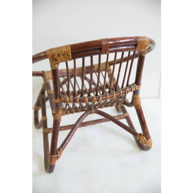 Vintage Mid Century Rattan Kid's Chair For Sale In New York - Image 6 of 10