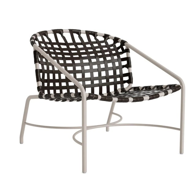 Brown Jordan Kantan Aluminum Vinyl Lounge Chair, Dove frame with Coffee fabric For Sale - Image 12 of 12