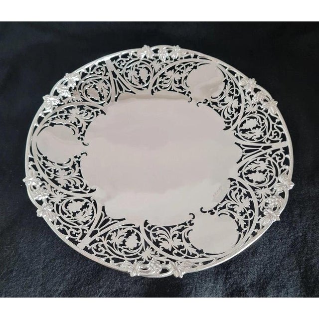 Gold Sterling Silver Cake Stand from Cooper Brothers & Sons, Sheffield, 1962 For Sale - Image 8 of 13