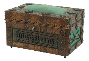 Vintage Wooden Sewing Box, 1928