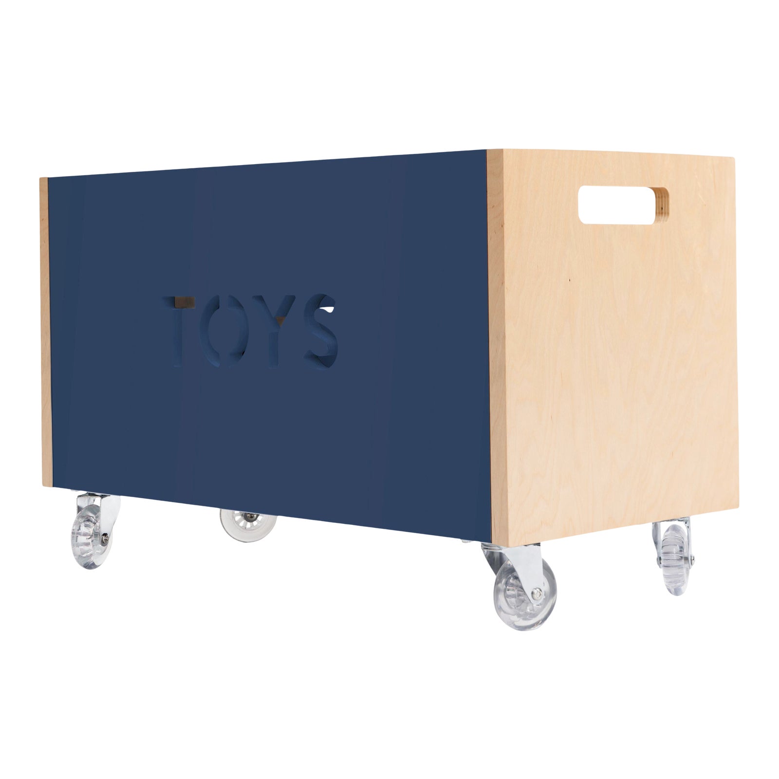 Nico & Yeye Toy Box Chest on Casters Birch Wood Veneer Deep Blue Chairish