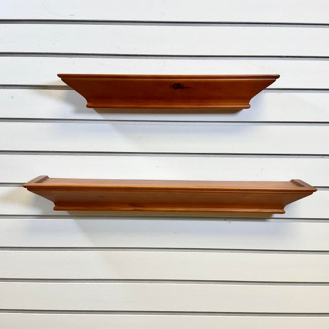 1990s 1990s Vintager Contemporary Rustic Maple Shelves - Set of 2 For Sale - Image 5 of 11