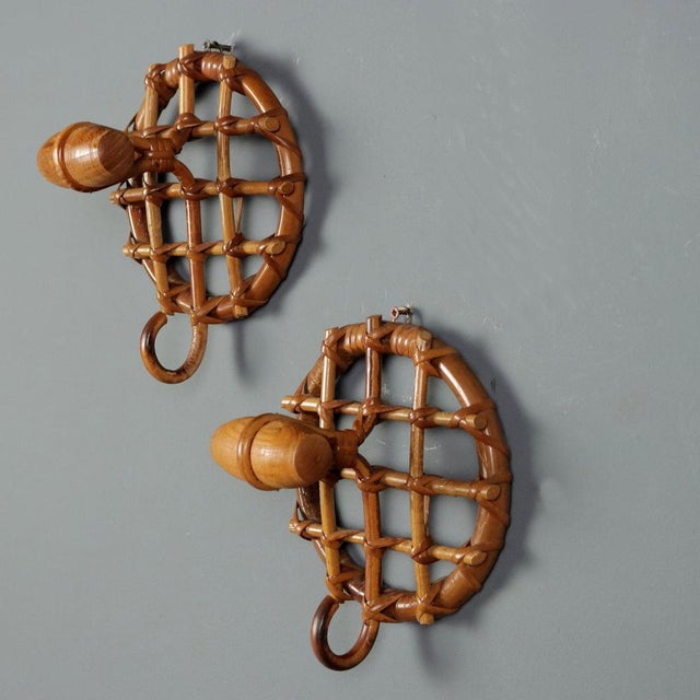 Vintage Bamboo Coat Hangers, 1980s, Set of 2 For Sale - Image 4 of 7