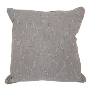 Grey Moroccan Pattern Down Pillow For Sale